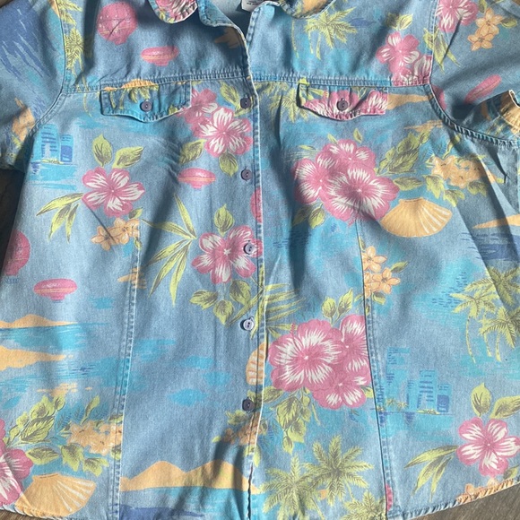 SAG HARBOR Sports tropical woman’s Blouse - Picture 5 of 6